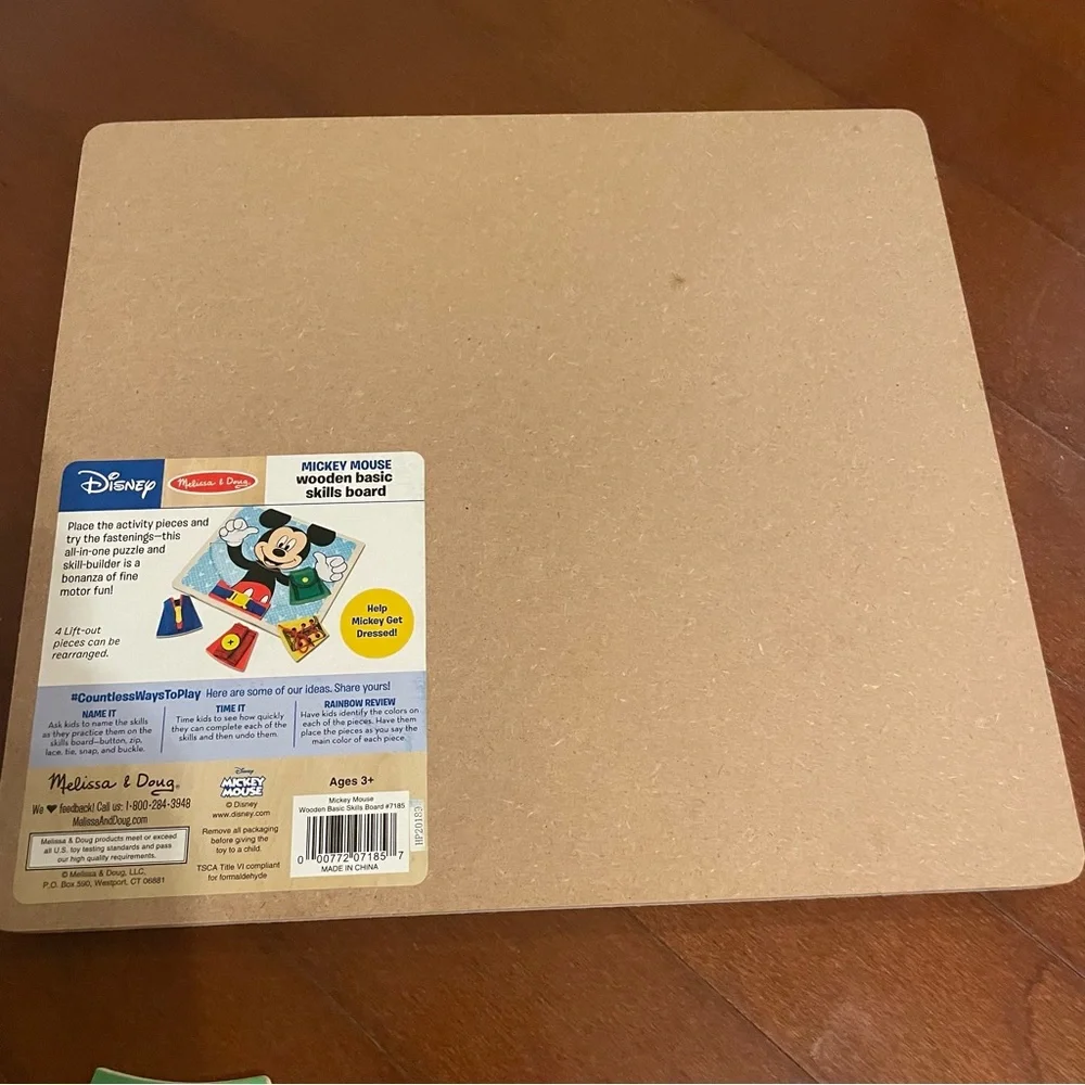 Melissa & Doug Mickey Mouse Clubhouse Wooden Basic Skills Board - Zip, Lace, Tie